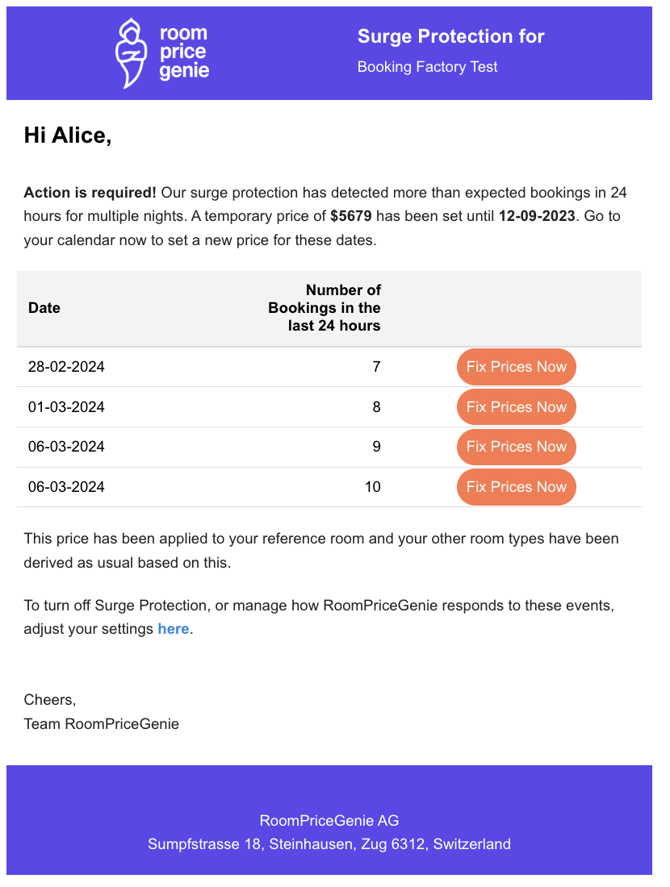 Surge Protection Email