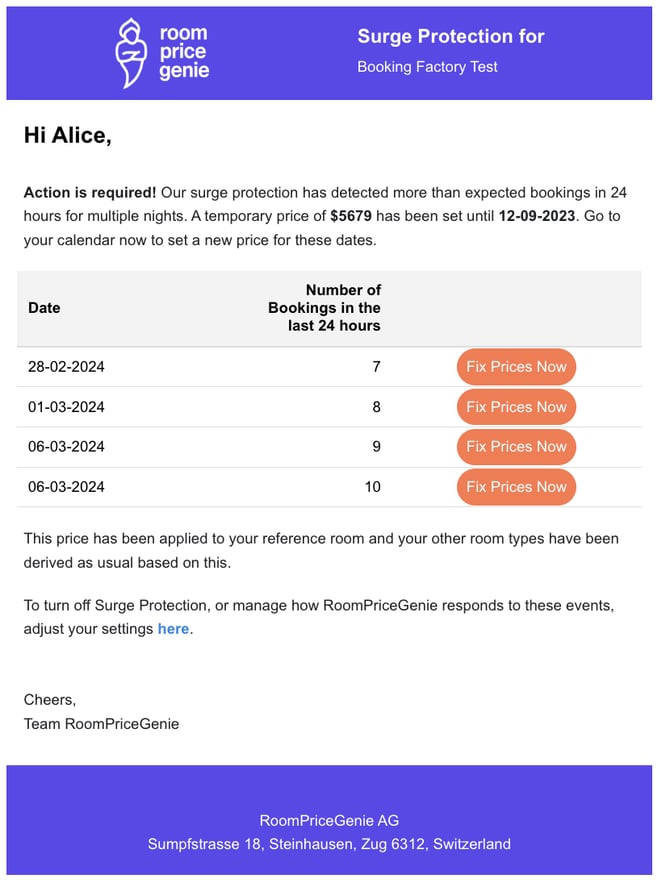 Surge Protection Email