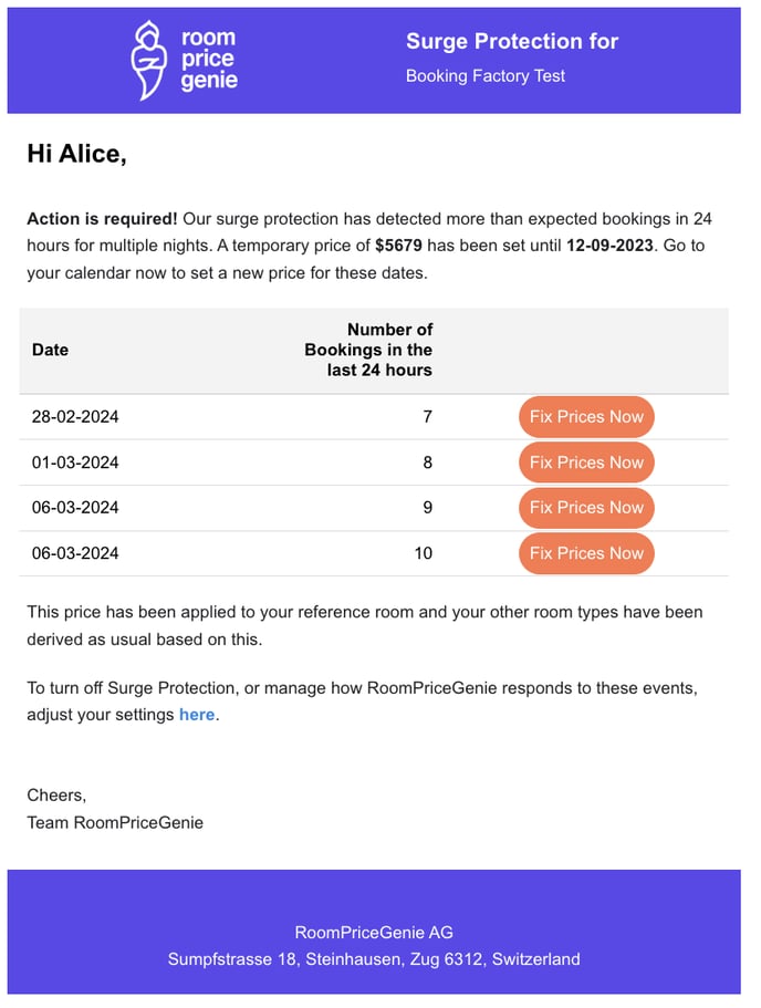 Surge Protection Email